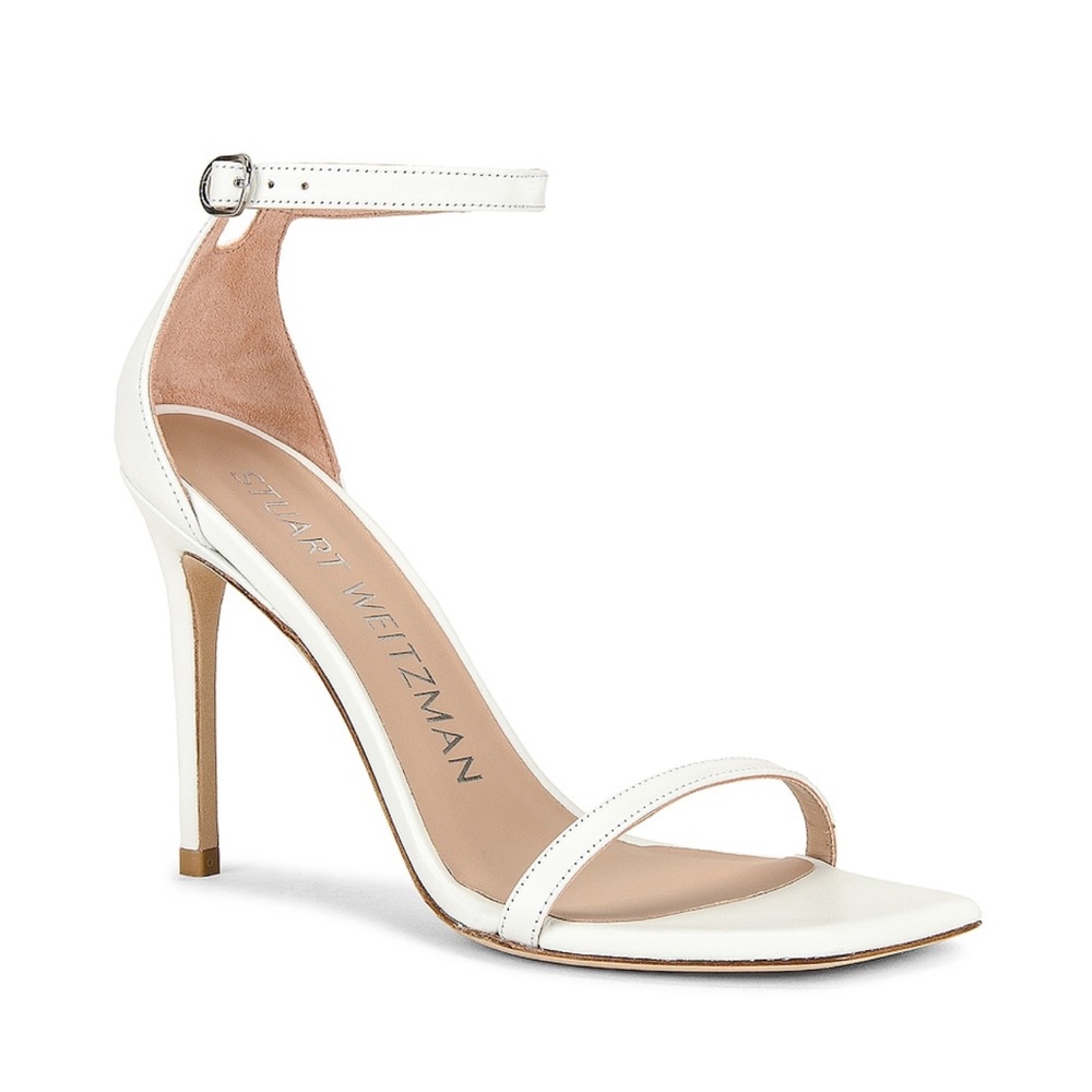 Stuart Weitzman White Strap Heel